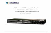 24-Port 10/100Mbps with 2-Gigabit Web Smart PoE Switch ... · - 5 - 1.3 Features Complies with the IEEE 802.3, IEEE 802.3u, IEEE 802.3z and IEEE 802.3ab Gigabit Ethernet standard