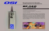 42880 OSI RF-140 sell sheet · 2015. 12. 12. · RF140 SS Professional Grade Adhesives & Sealants SEALANT RF-140™ OSI® RF-140™ Roof & Flash sealant is manufactured using a synthetic