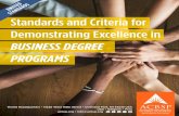 Standards and Criteria for Demonstrating Excellence in...are meeting acceptable standards of excellence, academic quality, and integrity) and promoting continuous academic improvements.