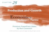 Production and GrowthProduction and Growth Economics P R I N C I P L E S O F N. Gregory Mankiw Premium PowerPoint Slides by Ron Cronovich 25 . In this chapter, look for the answers