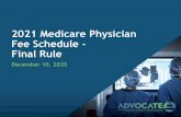 2021 Medicare Physician Fee Schedule - Final Rule€¦ · Fee Schedule Final Conversion Factor - $32.40 •10.2% Decrease (- $3.69) from 2020 CF of $36.09 •Anesthesia Factor - $20.05