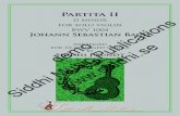 Partita II Music Publications  · Johann Sebastian Bach Arranged for 10-stringed guitar by Siddhi J Sundt SiddhiMusicPublications Music Publications . 3 7=D 8=C 9=Bb 10=A 3 5 7 9