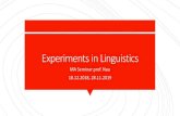 Experiments in Linguisticselld.home.amu.edu.pl/wp-content/uploads/2019/10/Experiments2019… · Psycholinguistics Neurolinguistics Cognitive linguistics Sociolinguistics Core linguistics: