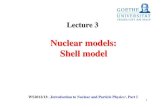 Nuclear models: Shell model - University of Arizonaatlas.physics.arizona.edu/~shupe/Indep_Studies...1 Lecture 3 Nuclear models: Shell model WS2012/13 : ‚Introduction to Nuclear and