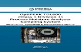 OptiPEAK TDL600 (Class 1 Division 1) Process Moisture Analyzer … TDL600... · 2020. 8. 26. · Process Moisture Analyzer Sampling System Installation, Operation & Maintenance Manual
