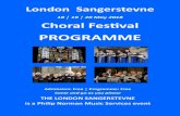 18 ¦ 19 ¦ 20 May 2018 Choral FestivalThe London Sangerstevne 2018 • A Philip Norman Music Services Event • London Sangerstevne 18 19 20 May 2018 Choral Festival PROGRAMME Admission: