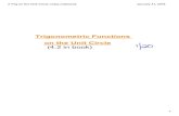 Trigonometric Functions on the Unit Circle (4.2 in book) · 2016. 1. 31. · 2 Trig on the Unit Circle notes.notebook 3 January 31, 2016 NAME Notation Value Trig Functions on the
