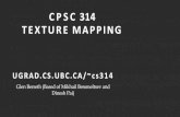 CPSC 314 19 – TEXTURE MAPPINGtmm/courses/314-16/slides/texturing.pdf · • surface normal (bump mapping) • reflected color (environment mapping) BUMP MAPPING: NORMALS AS TEXTURE