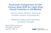 Economic Comparison of LNT Versus Urea SCR for Light-Duty Diesel Vehicles … · 2014. 3. 11. · 5. 2010 urea price $1.50 per US gallon – high volume mature cost, no capital recovery