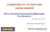 Pavements/Materials Conference - COMPATIBILITY OF RAP AND … · 2020. 1. 6. · •Lower asphaltene content ... Heithaus Test Solution of asphalt in toluene titrated with heptane;