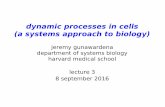 dynamic processes in cells (a systems approach to biology) · 2017. 4. 3. · (a systems approach to biology) jeremy gunawardena department of systems biology harvard medical school