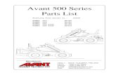Avant 500 Series Parts List€¦ · 01032001 avant 500 series parts list 3 avant 513 / honda gx390 a2780 1 a2793 1 chassis, front, assembly 500 series 2 a2789 1 chassis, rear, assembly