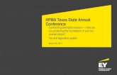 HFMA Texas State Annual Conference · 2017. 3. 27. · IRS 501(c)(4) HMO determination ruling (Private Letter Ruling (PLR) 201538027) Background: A 501(c)(3) holding entity was merged