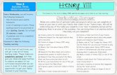 Henry VIII Homelearning · 2020. 9. 14. · The theme for this term is ‘Henry VIII and his six wives’, which links to our topic learning. At the start of each term, you will get