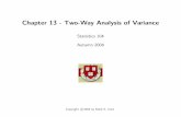 Chapter 13 - Two-Way Analysis of Variancemarkirwin.net/stat104/Lecture/Chap13.pdf · 2007. 11. 14. · Two-Way Analysis of Variance Want to describe a continuous response variable