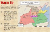 Let’s Review…christywalton.weebly.com/.../qinandhandynasty__1_.pdf · Zhou Dynasty Followed Mandate of Heaven- king needed to rule according to proper “Dao” (way) & please