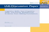 Cognitive Skills, Non-Cognitive Skills, and Family Background ...doku.iab.de/discussionpapers/2016/dp3016.pdfas our measure of cognitive skills. Furthermore, our study provides data