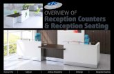 OVERVIEW OF Reception Counters & Reception Seatingpdfs.findtheneedle.co.uk/38525.pdf · 2016. 5. 26. · Semi-circular reception, half desk height with central curved glass shelf