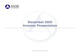 December 2020 Investor Presentation · 2020. 11. 30. · Assignment $ 588.0 $ 660.0 $ 580.0 -10.9% +1.4% Consulting 110.7 100.1 96.4 +10.6% +14.8% Perm 24.6 36.5 20.7 -32.6% +18.8%