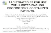 AAC STRATEGIES FOR USE WITH LIMITED ENGLISH PROFICIENCY HOSPITALIZED PATIENTS… · 2019. 1. 24. · AAC STRATEGIES FOR USE WITH LIMITED ENGLISH PROFICIENCY HOSPITALIZED PATIENTS.