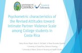 Psychometric characteristics of the Revised Attitudes toward … · 2016. 6. 9. · Revised-Attitudes toward Intimate Partner Violence Contains three scales (17 items): abuse, control,