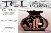 Teaching Classical Languages Volume 8, Issue 1 Front Matter i 8.1 Front Matter_0.pdfReview Article: Alexandros to Hellenikon Paidion 56 Paul D. Nitz Cover illustration “A Greek boy