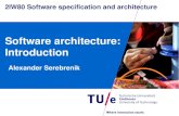 Software architecture: Introductionaserebre/2IW80/2013-2014/A1...Kruchten’s 4+1 • 1995: Kruchten, Philippe. Architectural Blueprints — The “4+1” View Model of Software Architecture.