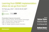 Learning from BWMS implementation: where do we go from …...2. Biological test at BWMS commissioning becomes mandatory from 1 June 2022 (MEPC.325(75)) Most CMD used for commissioning