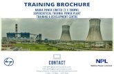 Training Brochure - Nabha Power Limited · 2020. 10. 14. · TDBFP, Condenser Tube Inspection & Maintenance Stator & Rotor Maintenance Class Room Lectures Plant Visits Group Discussions