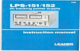 Arantius.com LPS-15x.pdf · 2015. 8. 1. · POWER I VOLTS AMPERE g r- Figure 1-1. DC Tracking Power Supply 1. DESCRIPTION The LPS-151/152 DC Tracking Power Supplies each pro- vide