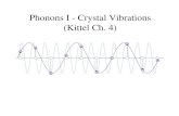 Phonons I - Crystal Vibrations (Kittel Ch. 4)(Kittel Ch. 4) • Positions of atoms in their perfect lattice positions are given by: R0(n 1, n2, n3) = n1 0 x + n 2 0 y + n 3 0 z For