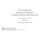 FFY 18 PEARS PSE: Clearing Up Confusion & Avoiding …Research for healthy food, people and places FFY 18 PEARS PSE: Clearing Up Confusion & Avoiding Common Reporting Errors Thursday,