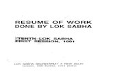RESUME OF WORK DONE BY LOK SABHA...1991/07/09  · ZS. The Prc-utal DiapoIIic: 12.9.91 16.9.91 0 01 Motisla for re-Tec:boiques (RquIa1ion and (Motion fercncc of the PrevcDlioD of Misuse)
