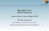 MariaDB 10.2 New FeaturesTraining remote-DBA Enterprise Support on-site Consulting 3 / 48 Contents MariaDB 10.2 – New Features History New Features for Devs New Features for Ops