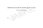 Advanced Contract Law · 2018. 2. 23. · Advanced Contract Law Exam Notes . Termination • Termination can result through circumstances in which a contract is discharged or brought