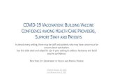 COVID-19 V : B V C H C P S PCOVID-19 VACCINATION: BUILDING VACCINE CONFIDENCE AMONG HEALTH CARE PROVIDERS, SUPPORT STAFF AND PATIENTS In almost every setting, there may be staff and