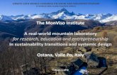 The MonViso Institute A real-world mountain laboratory...The MonViso Institute A real-world mountain laboratory for research, education and entrepreneurship in sustainability transitions