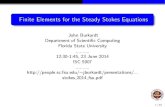 Finite Elements for the Steady Stokes EquationsEQUATIONS: Steady, Incompressible Navier-Stokes Now we have the steady incompressible Navier Stokes equations. The two momentum equations