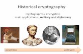 cryptography encryption main applications: military and ...main applications: military and diplomacy ancient times world war II Historical cryptography •All historical cryptosystems
