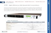 CTE High Efficiency DSP Based FM Transmitters Series v2015.pdfCTE Digital Broadcast S.r.l. info@ctedb.com – TX-H D ES T 1 4 TX1-HD|1KW TX05-HD|500W TX300-HD|300W TX100-HD|100W FM