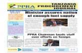 PPRA - ISSN: 1821–6021 Vol XIII–No. 12 Tuesday March 24, 2020 … · 2020. 3. 26. · PPRA Chairman lauds staff over efforts on Taneps es Salaam, Tanga and Mtwara. As one of the