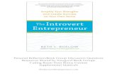 Personal Reflection/Book Group Discussion Questions ......©2016 Beth L. Buelow, PCC, The Introvert Entrepreneur The Introvert Entrepreneur Virtual Book Group Personal Reflection Questions