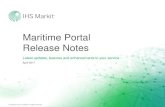 Maritime Portal Release Notes - IHS Markit...Maritime Portal - Watch System Overview 3 State-of-the-art maritime monitoring and surveillance system Maritime Portal Ship (data) & Company