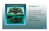 Consumer and Firm Behavior: The Work-Leisure Decision and ...Chapter 4 Consumer and Firm Behavior: The Work-Leisure Decision and Profit Maximization