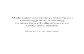 assembly, interfacial rheology and foaming properties of … · 2015. 9. 22. · Chapter 3 Effect of variations in the fatty acid chain on functional 59 properties of oligofructose