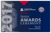 Senior AWARDS CLASS OF CEREMONY - University of Arizona … · 2020. 1. 3. · Tyler Adam Durns Hilary Caitlyn McCrary Honors and Awards Outstanding Achievement Award Tejal Parikh,