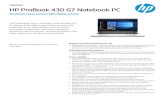 HP ProBook 430 G7 Notebook PC - CompNow · 2020. 12. 7. · HP ProBook 430 G7 Notebook PC Business class power, affordably priced Full-featured, thin, and light, the reliable HP ProBook