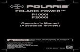 POLARIS POWER™ P1000i P2000i · 2018. 6. 12. · For your nearest Polaris supplier, call 0393945610 or visit Polaris Sales Australia Pty Ltd., (ABN 62088081949) of Locked Bag 2006,