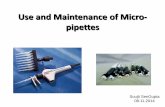 Use and Maintenance of Micro- pipettes...Operating the Micropipette Step 1: (Continued) Read the Volume How to Read the Volume Indicator: (a): P-20 Model 6.86 µ l = 0.00686 or 6.86