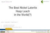 The Best Nickel Laterite Heap Leach in the World(?)...Intro - Global Laterite Production. State of the Art. Perfect HL. Conclusions (after Elias 2001) Limonite. Transition. Saprolite.